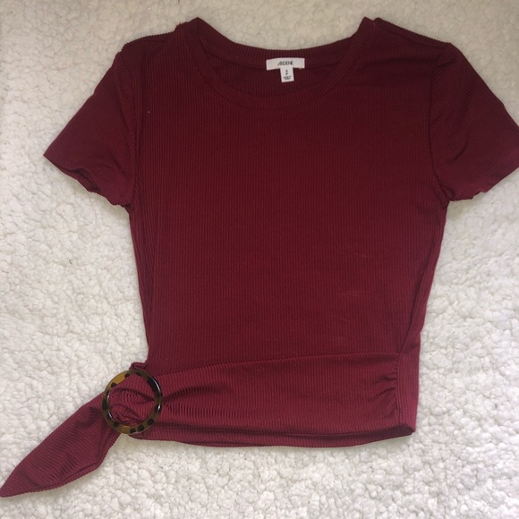 Stretchy crop top shirt - Picture 1 of 2